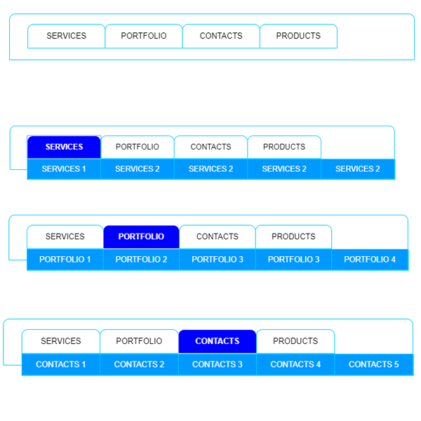 Horizontal_Drop_Line_Tab_Menu