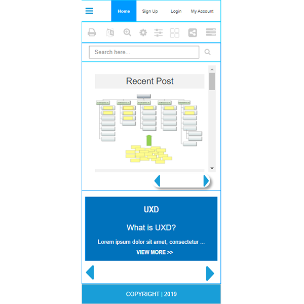 Responsive Tutorials website Template in Axure